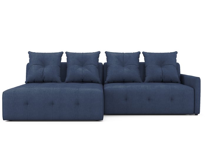 Угловой раскладной диван Bronks левый синего цвета