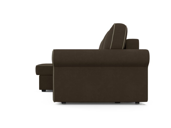 Угловой диван-кровать левый Tulon темно-коричневого цвета - лучшие Угловые диваны в INMYROOM
