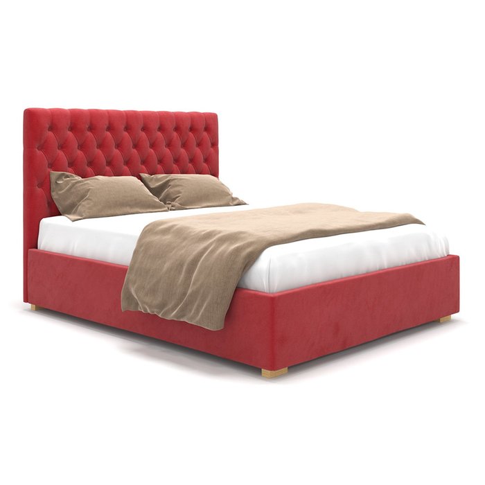 Кровать Emily красного цвета с подъемным механизмом 200х200