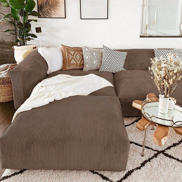Угловой диван Фиджи коричневого цвета - лучшие Угловые диваны в INMYROOM