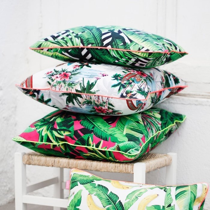 Декоративная наволочка "Pink palm" - купить Декоративные подушки по цене 2500.0