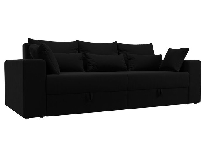 Прямой диван-кровать Мэдисон черного цвета