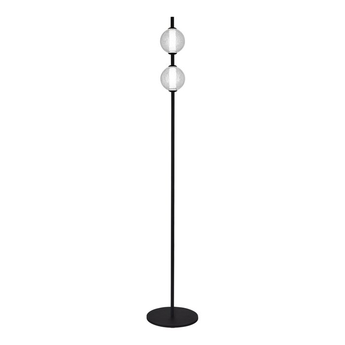 Светильник напольный ST-Luce Черный/Прозрачное кракелированное стекло LED 2*8,5W 3000K PEEK
