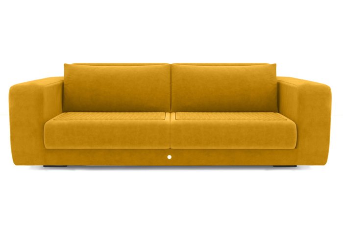 Прямой диван-кровать желтого цвета 