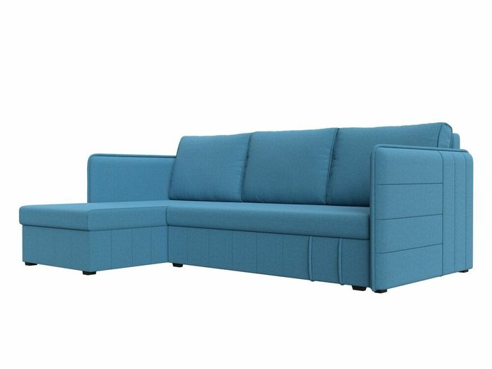 Угловой диван-кровать Слим голубого цвета левый угол