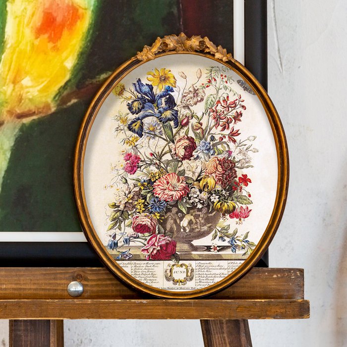 Репродукция на холсте 12 месяцев цветения, версия Июнь, в раме Тиффани - купить Картины по цене 3100.0