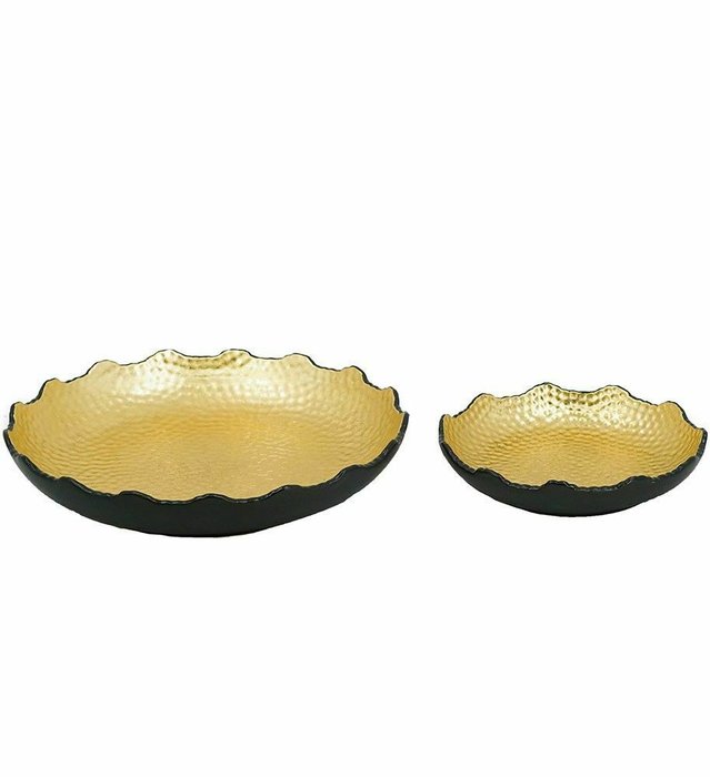 Набор из двух декоративных тарелок золотого цвета