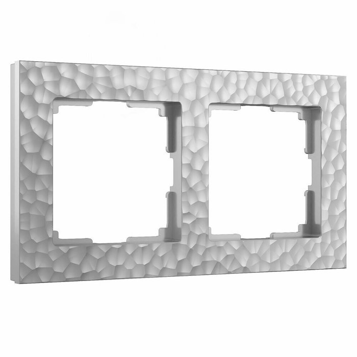 Рамка из пластика на 2 поста Hammer серебряный W0022406 Рамка из пластика на 2 поста Hammer серебряный W0022406