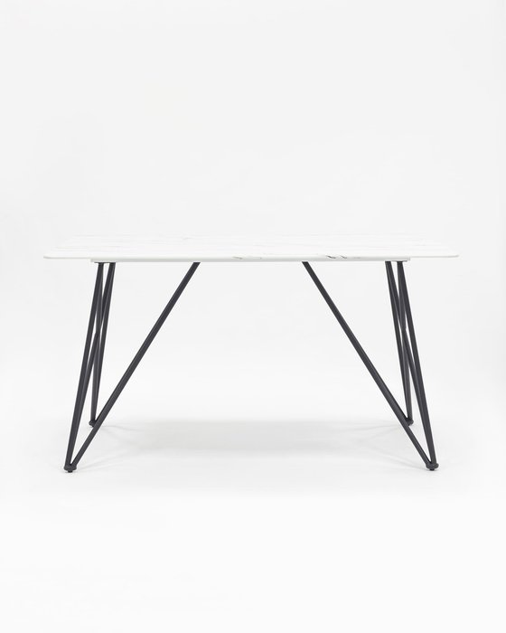 Стол обеденный Сакраменто со стеклянной столешницей белого цвета - лучшие Обеденные столы в INMYROOM