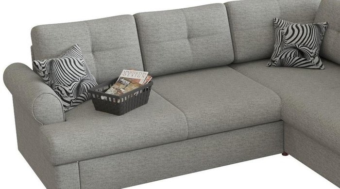 Угловой диван-кровать Мирта Милфорд серого цвета - лучшие Угловые диваны в INMYROOM
