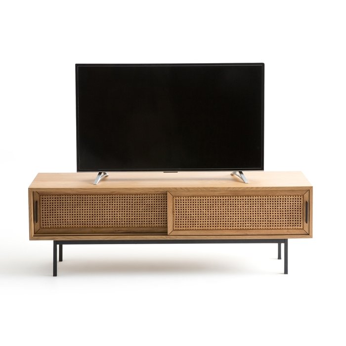 Мебель для TV дуба и плетеного материала Waska бежевого цвета - купить Тумбы для ТВ по цене 58916.0