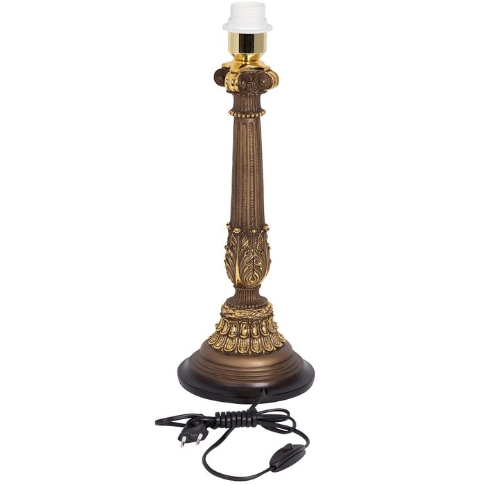 Настольная лампа Колонна Испанская зеленого цвета на бронзовом основании - лучшие Настольные лампы в INMYROOM
