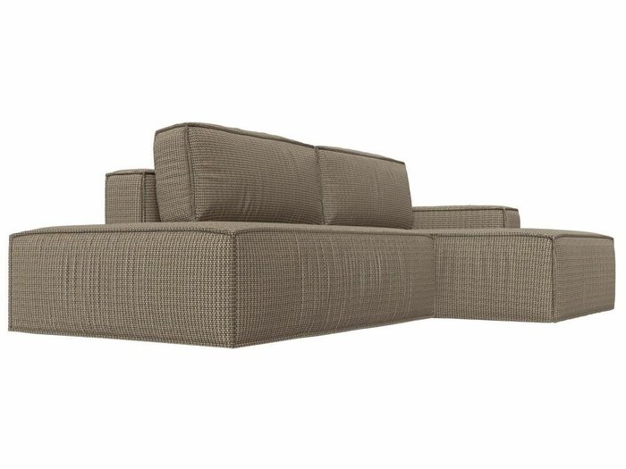 Угловой диван-кровать Прага модерн бежево-коричневого цвета правый угол - лучшие Угловые диваны в INMYROOM