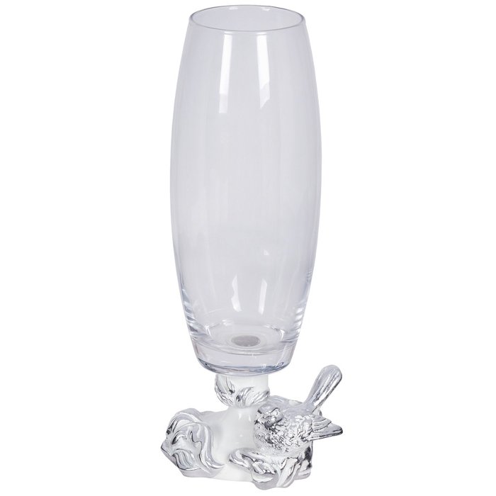 Сувенирная ваза Белла бело-серебряного цвета