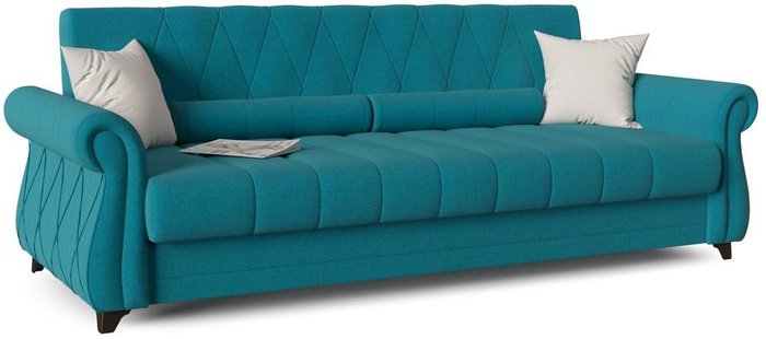 Диван-кровать Эвора темно-голубого цвета - купить Прямые диваны по цене 25750.0