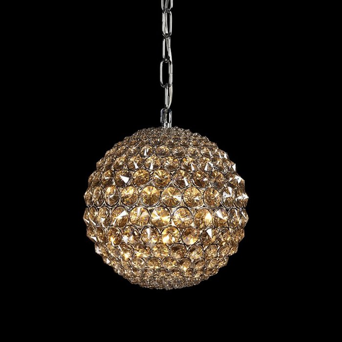 Подвесной светильник Illuminati Corso из множества кристаллов янтарного цвета - купить Подвесные люстры по цене 46350.0