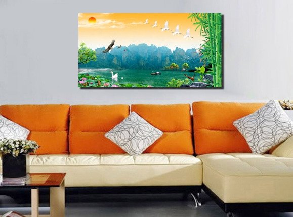 Дизайнерская картина на холсте "Дивный остров" - купить Принты по цене 3190.0
