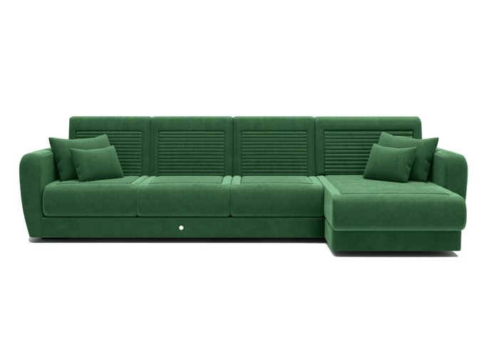 Угловой диван-кровать зеленого цвета