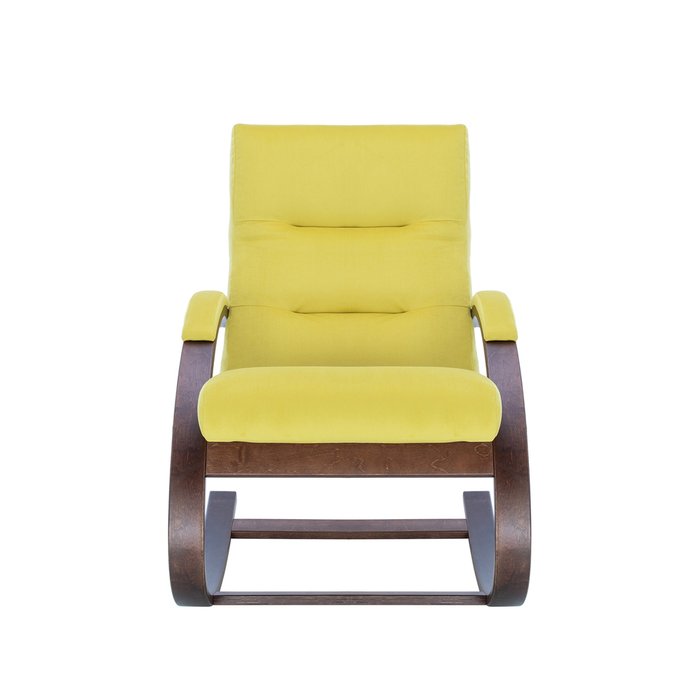 Кресло Милано желтого цвета с коричневым каркасом  - купить Интерьерные кресла по цене 18530.0