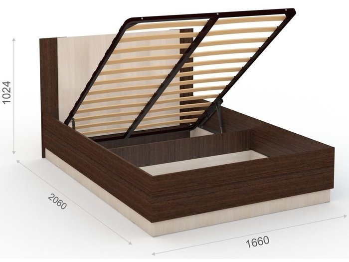 Кровать с подъемным механизмом Аврора 160х200 темно-коричневого цвета - лучшие Кровати для спальни в INMYROOM