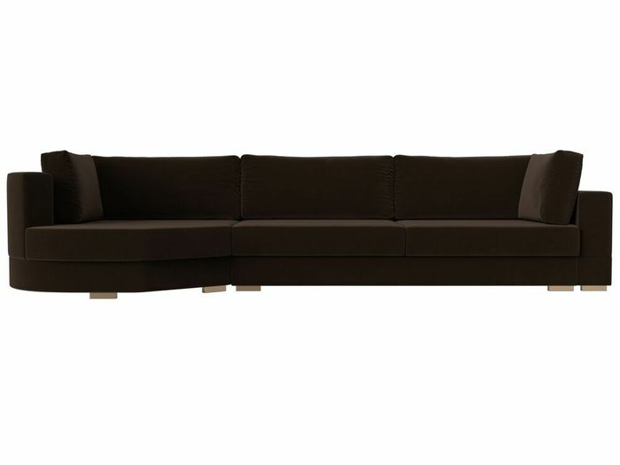 Угловой диван-кровать Лига 026 коричневого цвета левый угол - купить Угловые диваны по цене 85999.0