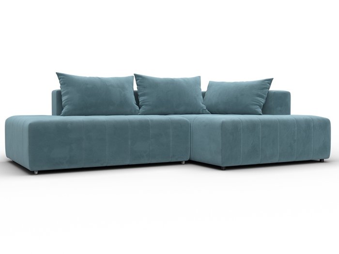 Угловой диван-кровать Лига-103 бирюзового цвета правый Угловой диван-кровать Лига-103 бирюзового цвета правый