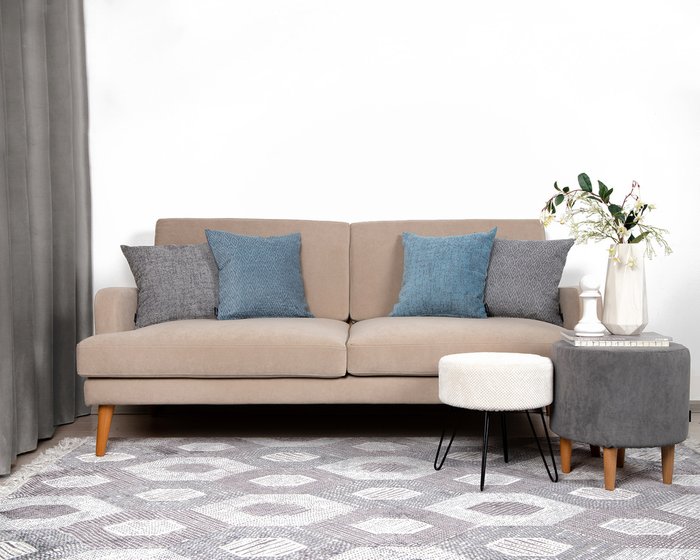 Декоративная подушка Zoom rhombus grey серого цвета - купить Декоративные подушки по цене 1344.0