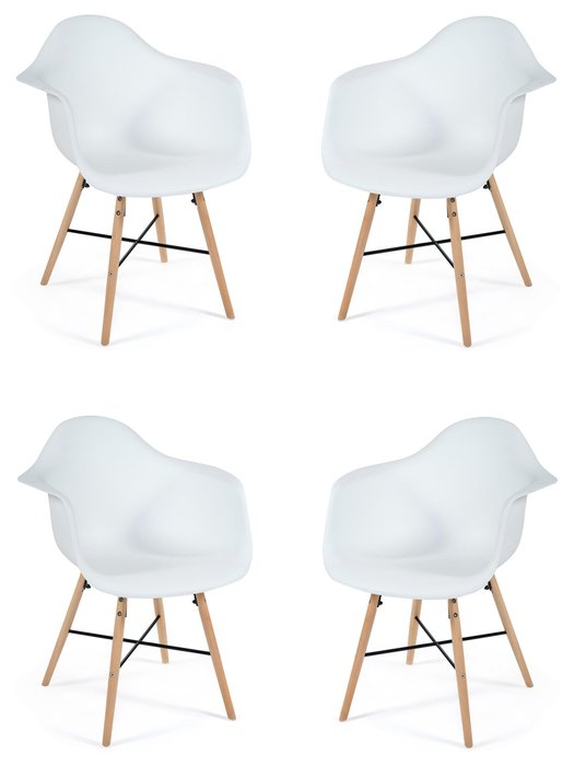Набор из четырех стульев Cindy белого цвета 