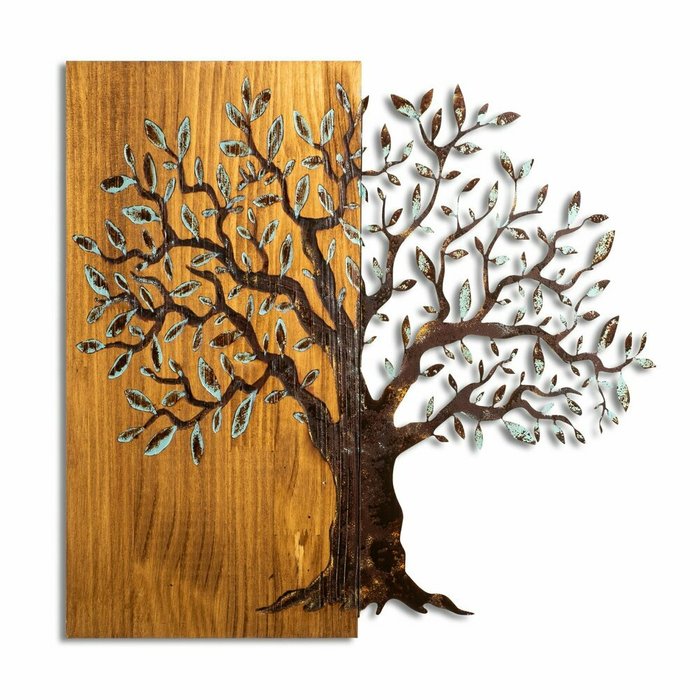 Настенный декор Дерево 60x58 коричневого цвета