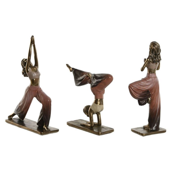 Декоративная фигура Розовый Позолоченный Yoga Scandi 19 x 6 x 26 cm (3 штук) - купить Фигуры и статуэтки по цене 8953.0