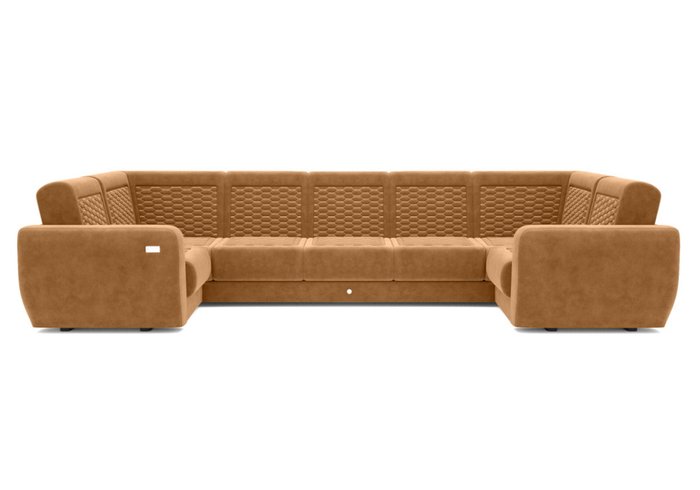 Модульный диван-кровать коричневого цвета