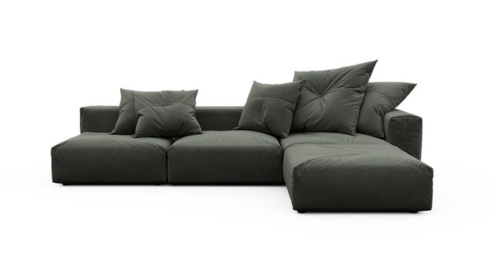 Угловой модульный диван Фиджи темно-серого цвета