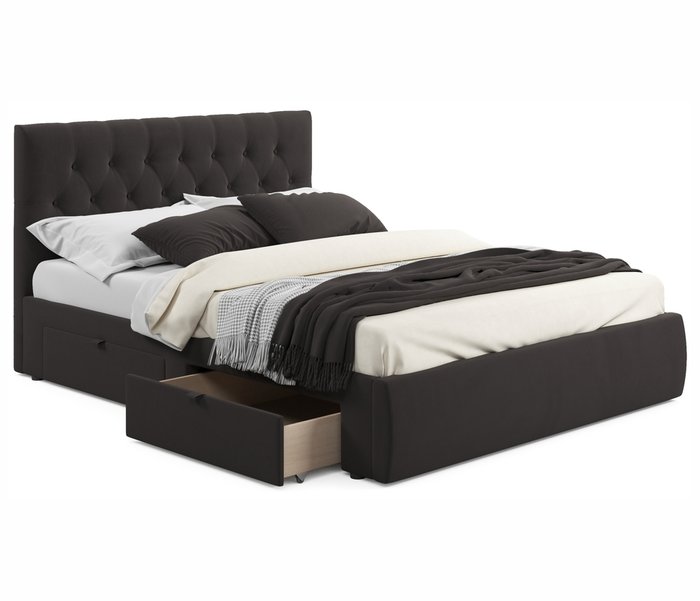 Кровать Verona 160х200 темно-коричневого цвета без подъемного механизма