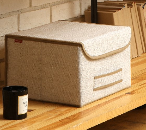Коробка для хранения Casy Home с крышкой бежевая  - лучшие Декоративные коробки в INMYROOM