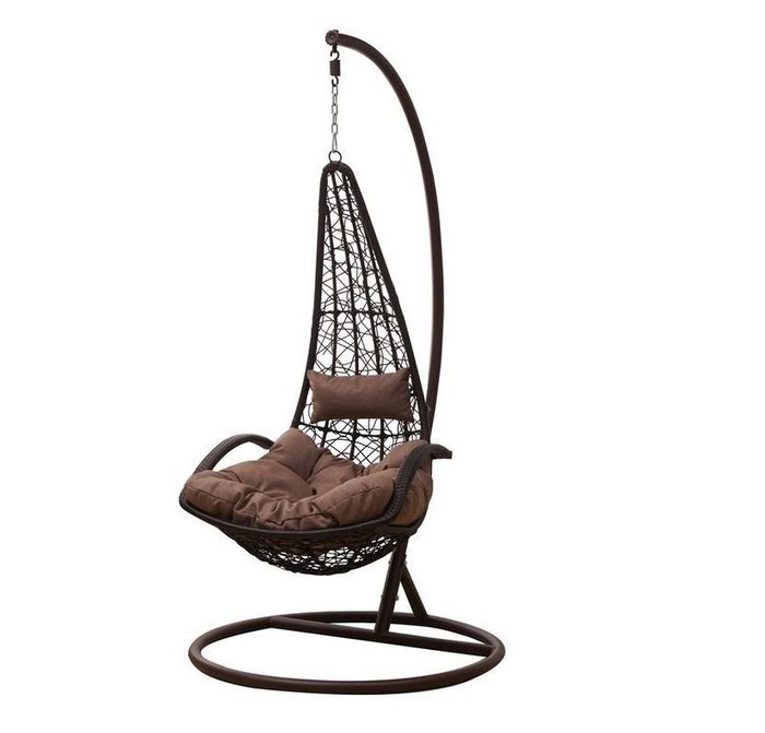 Подвесное кресло Rocco brown коричневого цвета