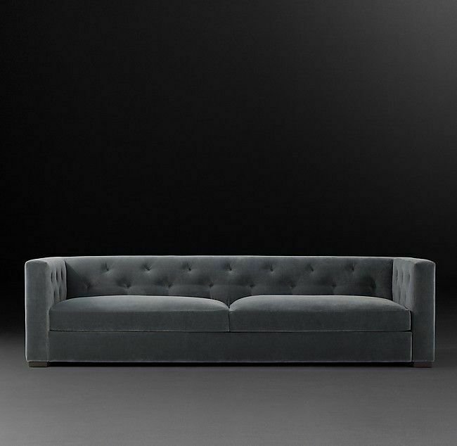 Диван Modena Tufted Shelter серого цвета - купить Прямые диваны по цене 102200.0