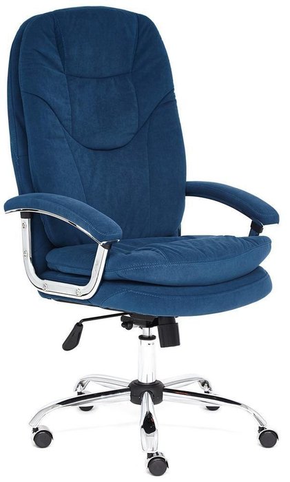 Кресло офисное Softy Lux синего цвета
