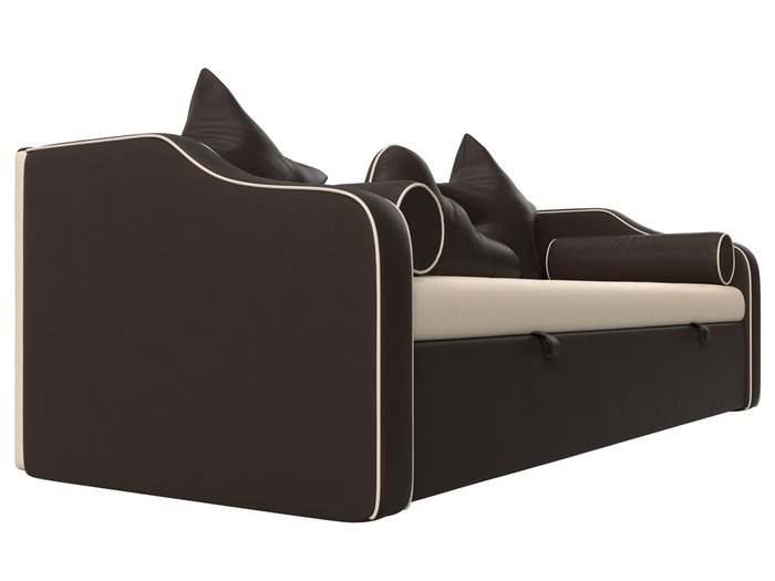 Прямой диван-кровать Рико коричневого цвета (экокожа) - лучшие Прямые диваны в INMYROOM