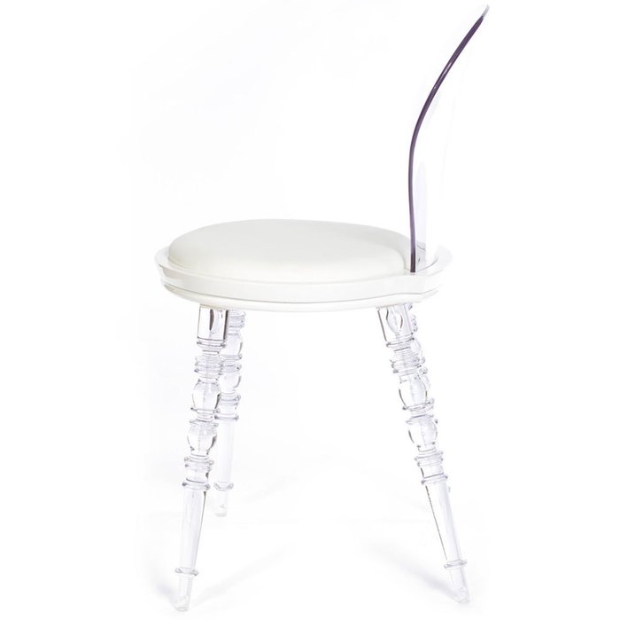 Стул Babel белого цвета с прозрачными ножками - купить Обеденные стулья по цене 9940.0