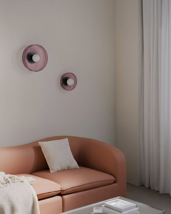 Настенный светильник с розовым стеклом “Кассель” – 35 см - лучшие Бра и настенные светильники в INMYROOM