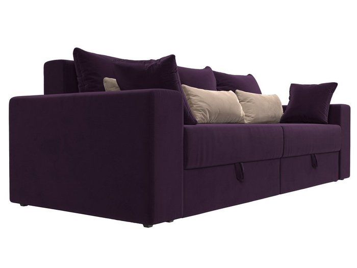 Прямой диван-кровать Мэдисон фиолетово-бежевого цвета - лучшие Прямые диваны в INMYROOM