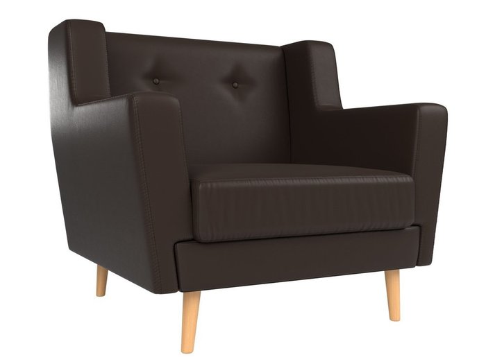 Кресло Брайтон темно-коричневого цвета (экокожа)