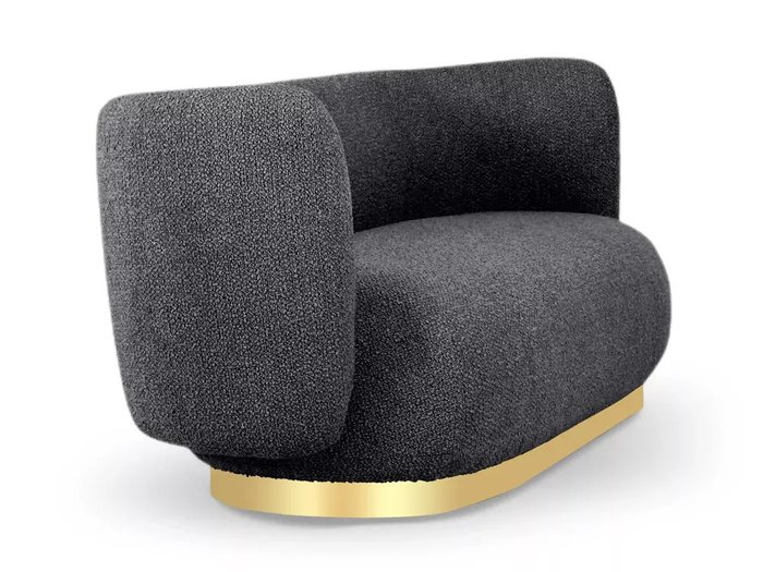 Диван Lucca L серого цвета с золотым основанием  - лучшие Прямые диваны в INMYROOM