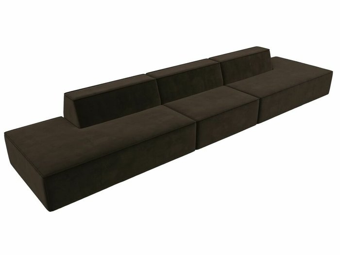 Прямой модульный диван Монс Лонг коричневого цвета - лучшие Прямые диваны в INMYROOM