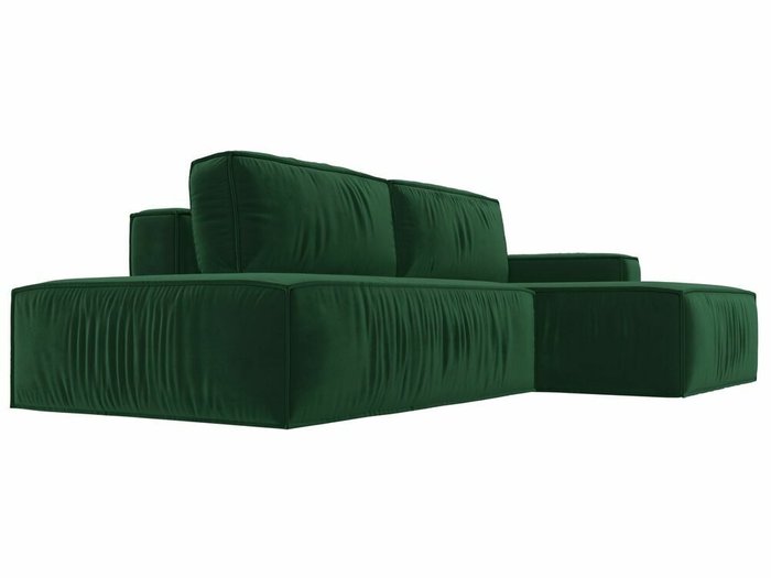 Угловой диван-кровать Прага модерн темно-зеленого цвета правый угол - лучшие Угловые диваны в INMYROOM