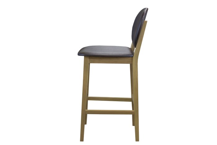 Барный стул Pollensa из дерева с кожаным сиденьем - лучшие Барные стулья в INMYROOM