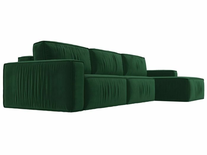 Угловой диван-кровать Прага Классик лонг темно-зеленого цвета правый угол - лучшие Угловые диваны в INMYROOM