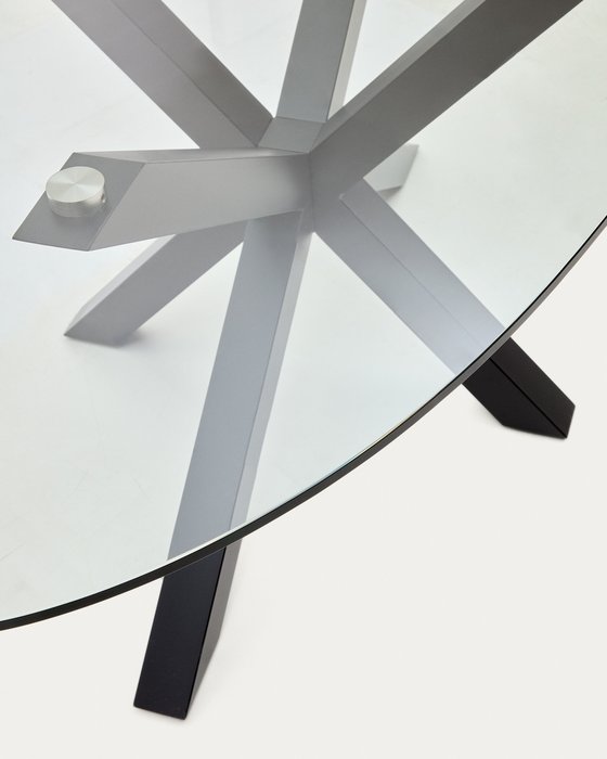 Овальный стол Arya Argo со стальными ножками черного цвета - лучшие Обеденные столы в INMYROOM