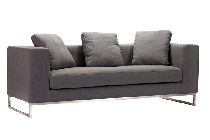 Диван Charlse серого цвета - купить Прямые диваны по цене 124700.0