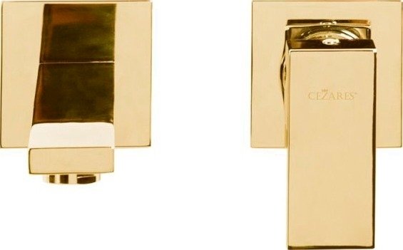 Смеситель для раковины Cezares Unika золотого цвета с внутренней частью - лучшие Смесители для раковин в INMYROOM